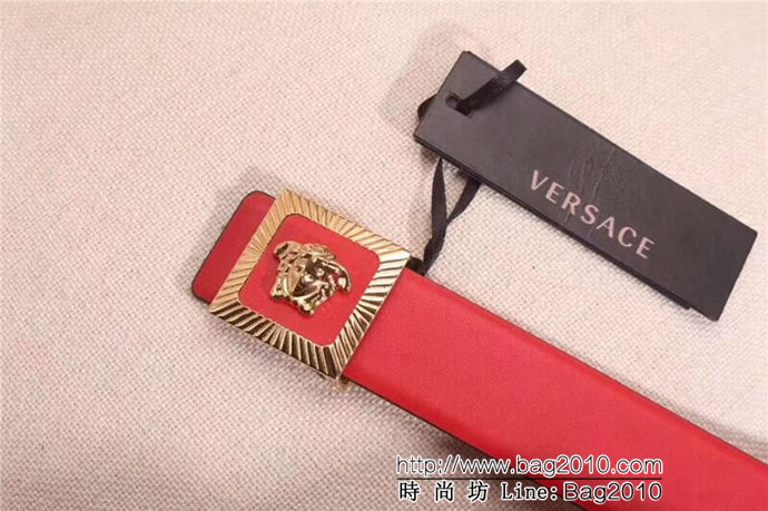 VERSACE範思哲 專櫃同款 原版美人圖扣頭 雙面進口原版小牛皮 男士皮帶  xfp1248